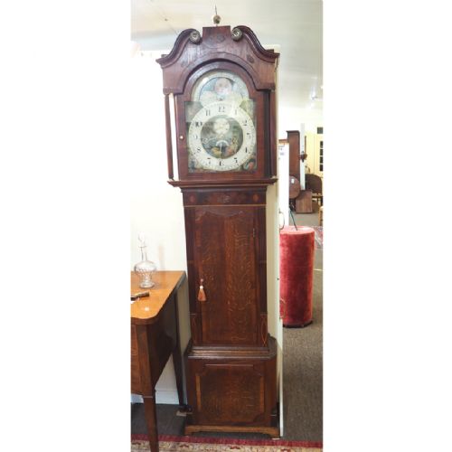 8 Day Oak & Mahogany Longcase Clock