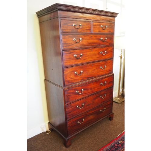 fig 1. FINE ORIGINAL 18th CENTURY MAHOGANY TALLBOY