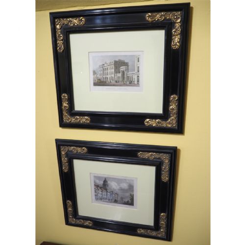 Pleasing Pair Scottish Framed Etchings of Edinburgh