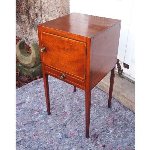Georgian Mahogany Square Bedside Cabinet