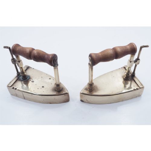 Rare Pair of Scottish Brass Flat Irons