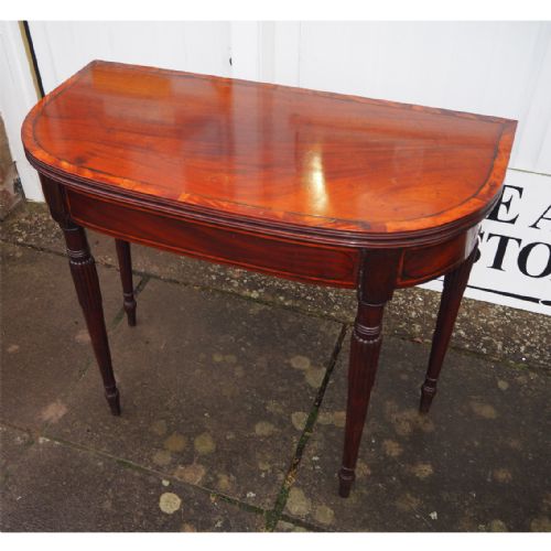 Georgian Mahogany D Shape Card Table