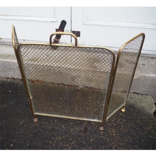 Edwardian Brass Folding Fire Guard