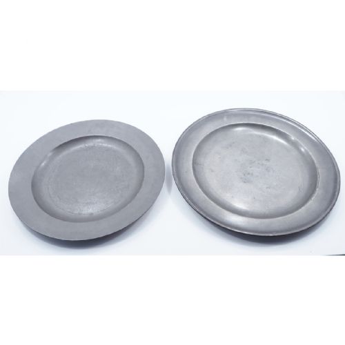 2 Large 18th Century Pewter Chargers