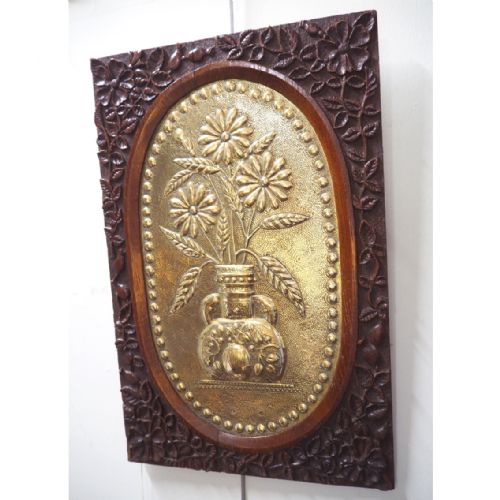 18th Cent. Dutch Oak & Brass Wall Placque