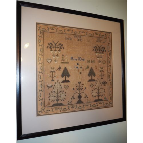 Late Georgian Framed Sampler. Nice Detail