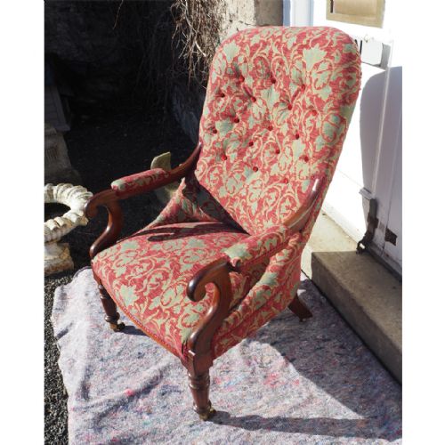 Large William IV Mahogany Library Chair