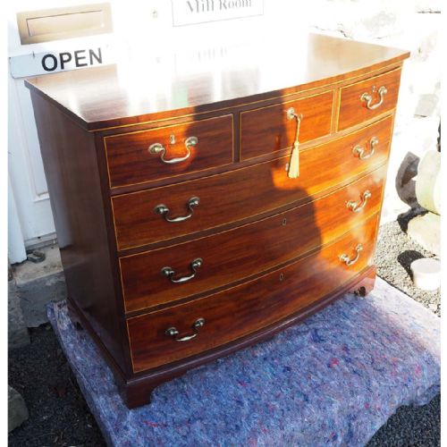 Georgian Scottish Bow Front Chest of Drawers