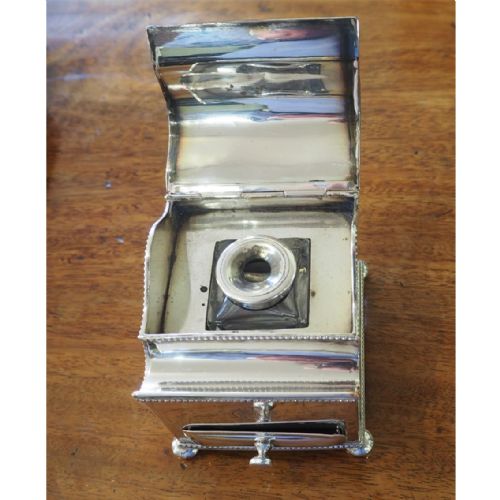 FINE QUALITY SILVER PLATED DESK INK STAND - ADDITIONAL PHOTO 4