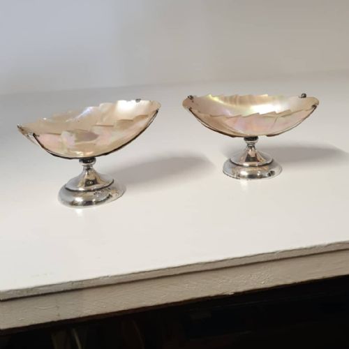 Unusual Pair Edwardian Silver Salt Cellars