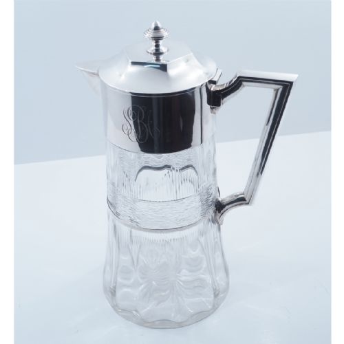 Massive Size Silver & Cut Glass Claret Jug