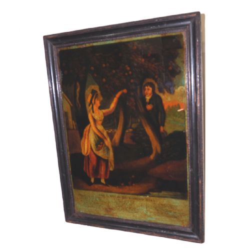 Georgian Reverse Painted Glass Picture. Dated 1794