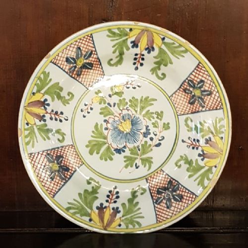18th Century English Delft Polycrome Plate