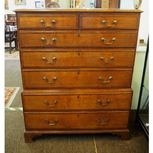 Un-touched Georgian Oak 2 Part Tallboy
