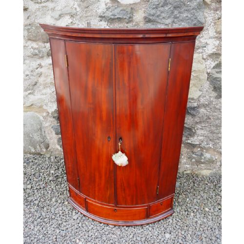 Georgian Bow Front Hanging Corner Cabinet