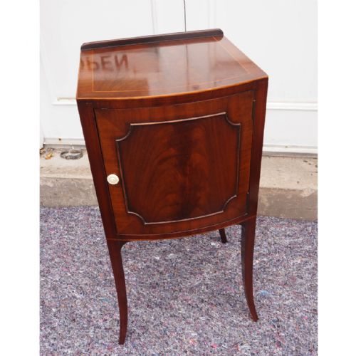 Edwardian Bow Front Bedside Cabinet