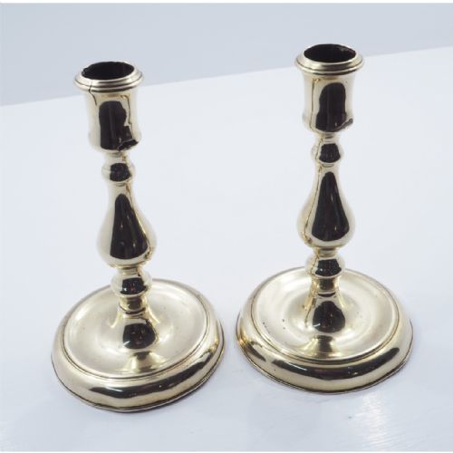 Pair of Early 18th Century Brass Candlesticks