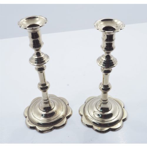 Pair of Georgian Petal Bases Candlesticks