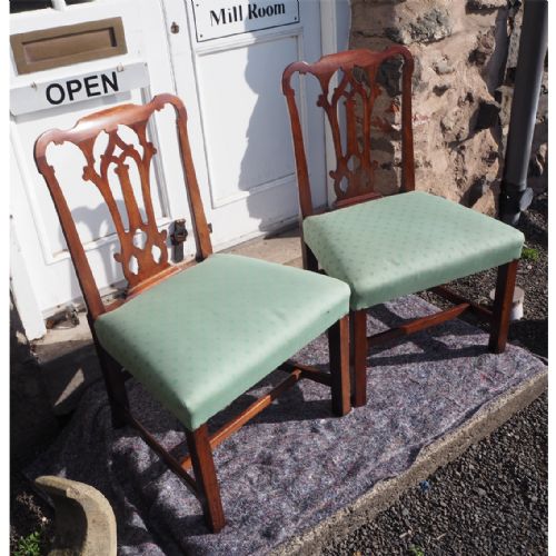 Fine Pair Large Scale Chippendale Hand Chairs