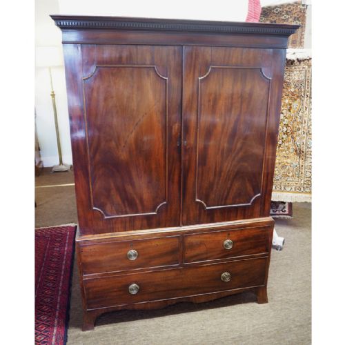 Neat Size 18th Century Mahogany Linen Press