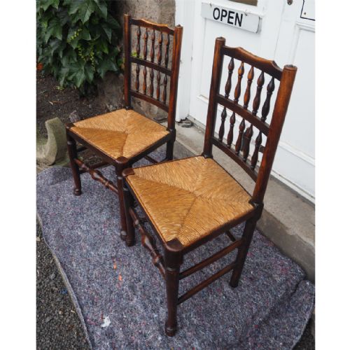 Good Pair of Coutry Spindle Back Chairs