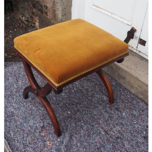 Victorian Rosewood X Frame Stool