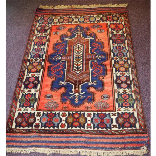 Gorgeous Vintage Tajikistan Tribal Wool Rug