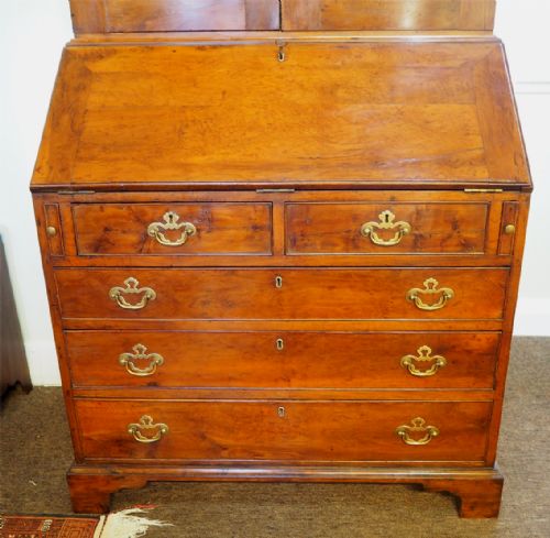 fig 2. RARE GEORGE II YEW-WOOD BUREAU BOOKCASE