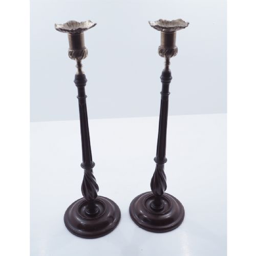Elegant Pair of Georgian Style Candlesticks