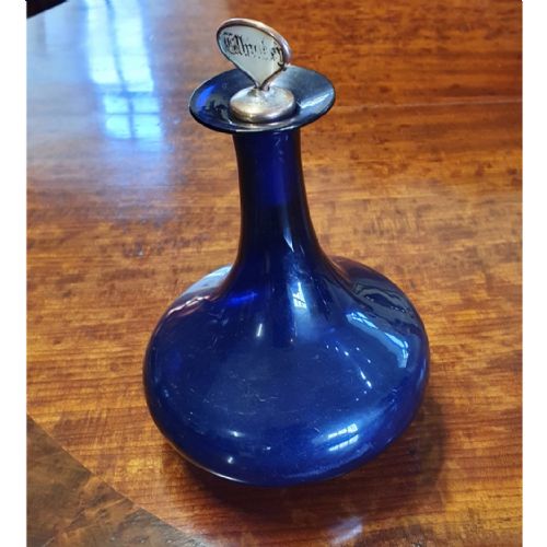 Bristol Blue Glass Whiskey Decanter