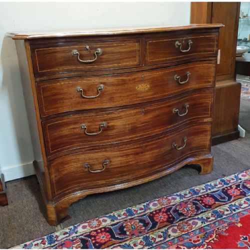 fig 1. GEORGIAN SCOTTISH MAHOGANY SERPENTINE CHEST