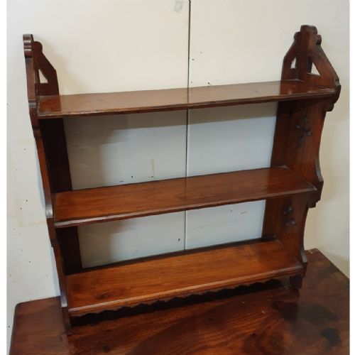 Set of Mahogany Hanging Wall Shelves