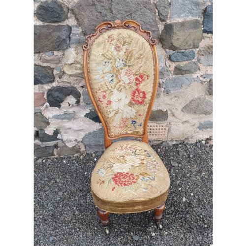 London Made Victorian Walnut Slipper Chair