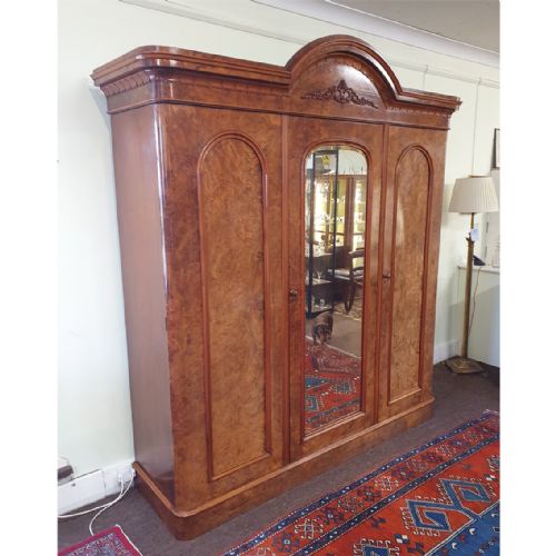 fig 1. Outstanding Victorian Burr Walnut Wardrobe