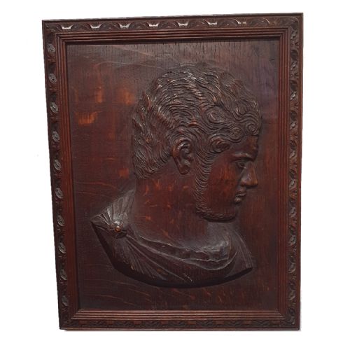 Georgian Carved Oak Panel of a Roman Senator