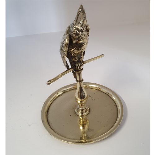 Unusual 19th Century Brass Parrot Ring Holder