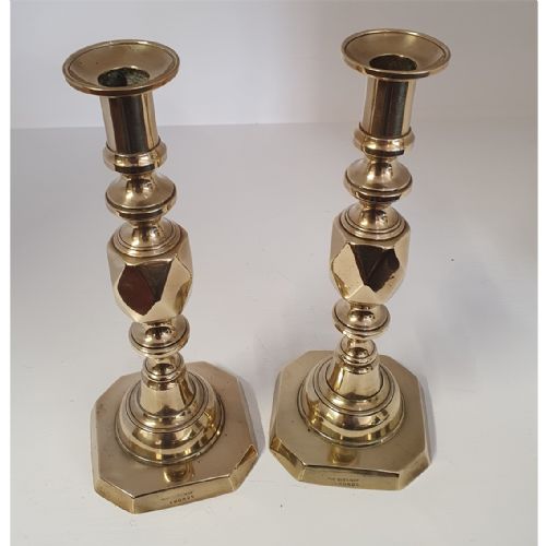 Good Pair of "Queen of Diamonds" Candlesticks