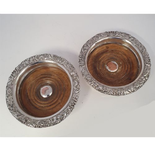 Good Pair Victorian Silver Plated Coasters