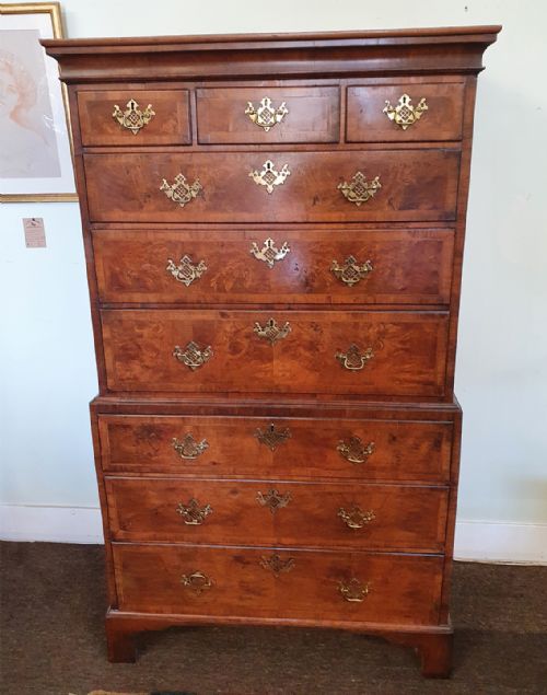 Early Georgian Walnut Chest on Chest