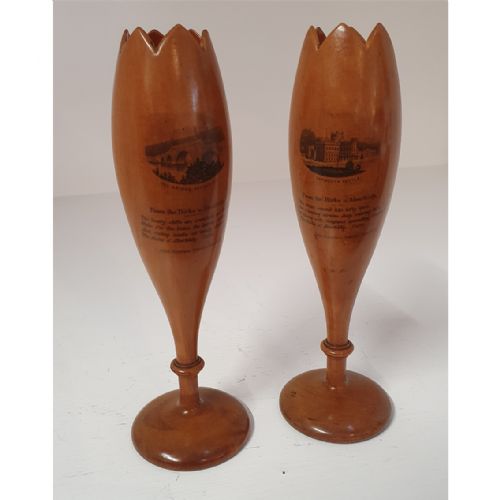Superb Pair of Scottish Mauchline Vases