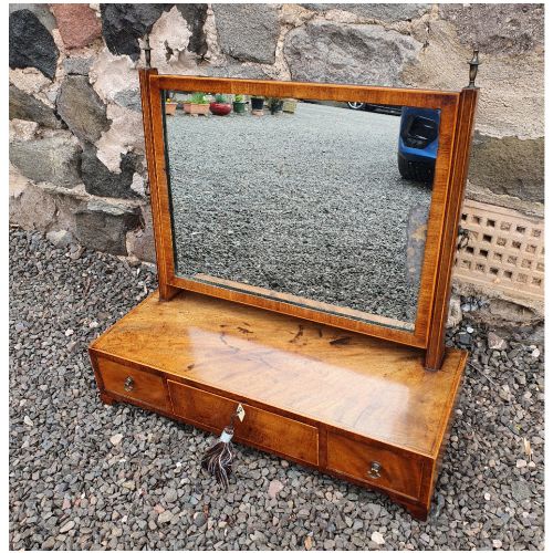 Georgian Mahogany & Inlaid Toilet Mirror