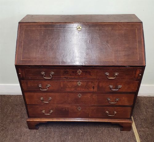 fig 1. Fine & Rare 18th Century Burr Oak Bureau