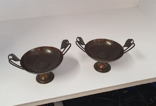 Pair French Bronze Tazzas by F. Barbedienne