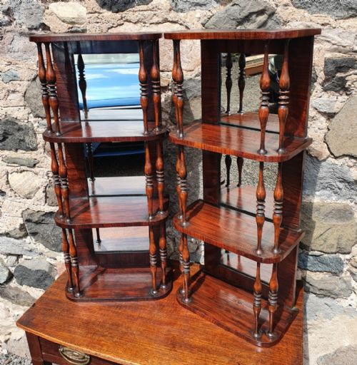 Pair Regency Rosewood Hanging Shelves