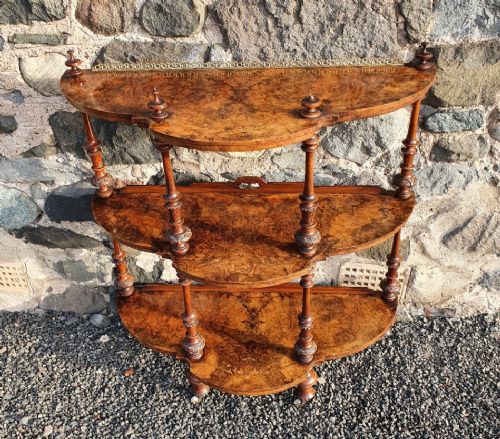 Victorian Burr Walnut & Inlaid Whatnot