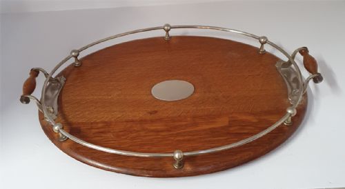 Good Clean Edwardian Oval Oak Tray