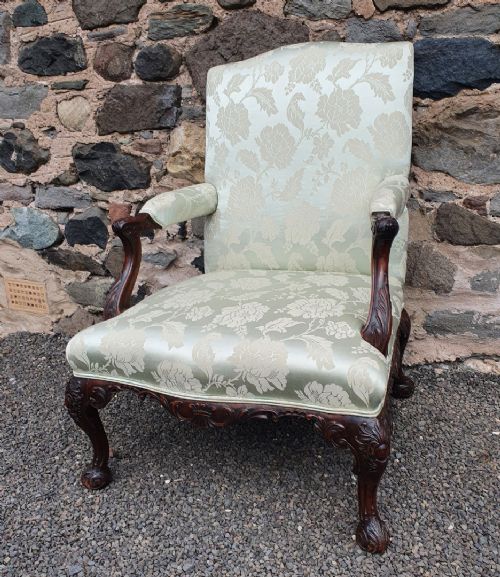 fig 1. George 2nd Style Mahogany Gainsborough Chair