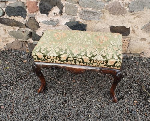 George 2nd Style Walnut Cabriole Leg Stool