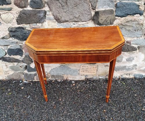 George 3rd Inlaid Mahogany Card Table