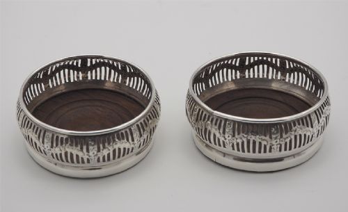 Small Pair of Silver Plated Coasters